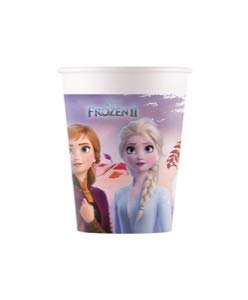 ALMACENESADAN 2545; Pack 8 Vasos Disney Frozen; Ideal para Fiestas y cumpleaños; Capacidad 200 ml; Producto de cartón