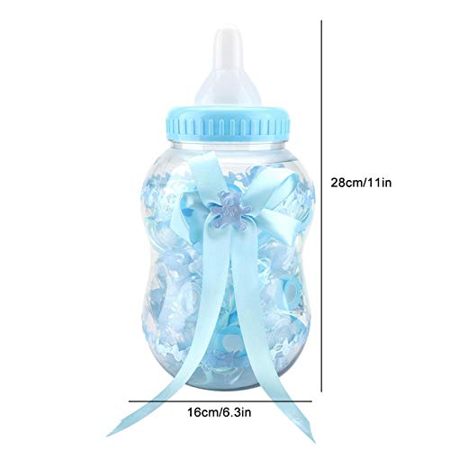 Alvinlite Botellas con Forma de alimentación, Cajas de Dulces, Bonitas Botellas de Dulces para bebés con Elegante decoración de Nudo de Lazo para Eventos de Bautizo, 30 Piezas(One Size-Azul)