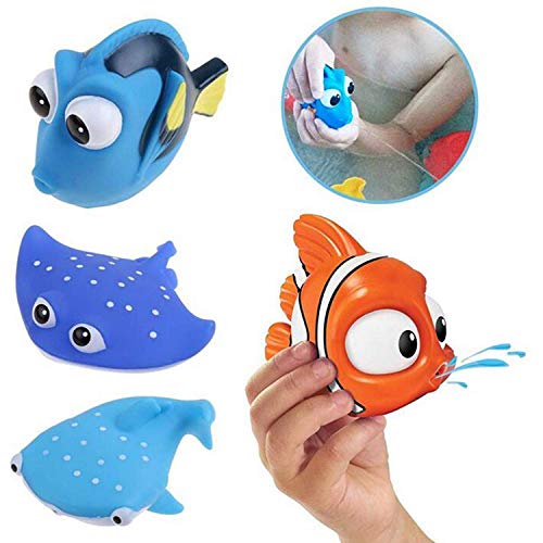 Amdear Encontrar a Dory Nemo Bath Squirters Juguetes de baño para bebés y niños pequeños juguetes ducha y natación 4 piezas