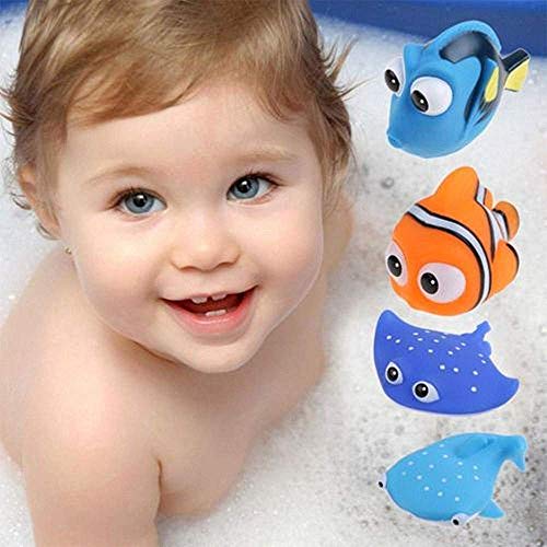 Amdear Encontrar a Dory Nemo Bath Squirters Juguetes de baño para bebés y niños pequeños juguetes ducha y natación 4 piezas