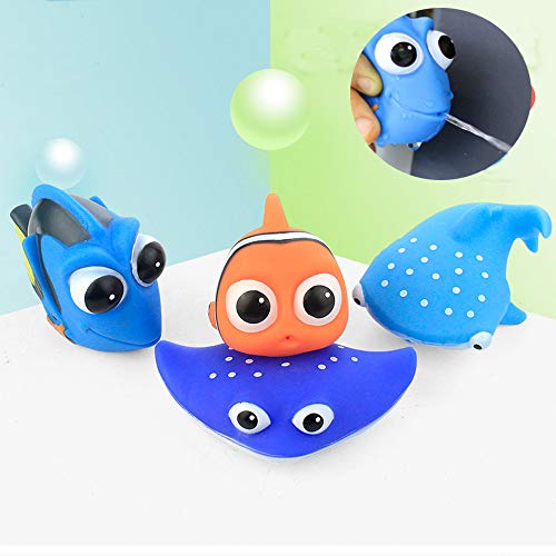 Amdear Encontrar a Dory Nemo Bath Squirters Juguetes de baño para bebés y niños pequeños juguetes ducha y natación 4 piezas