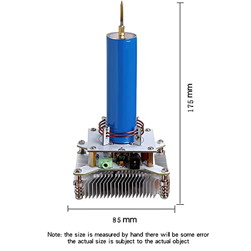 AMYZ Lámpara de Bobina Tesla,Altavoz de Cuerno de Plasma de música Grande,generador de Arco de Juguete de Escritorio,Carcasa de Base acrílica,Modelo de Juguete de Escritorio,pestaña de Juguete de