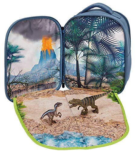 Animal Planet- Mochila 3D Set de Dinosaurios Bolsos Peluche, Color Gris (387723)