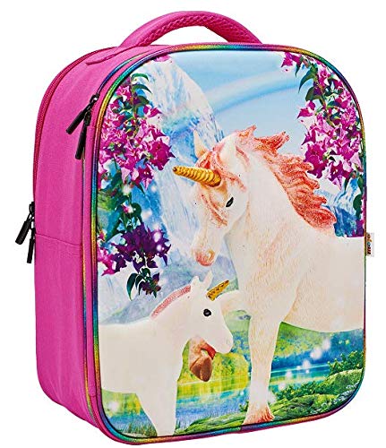 Animal Planet- Mochila 3D Set de Unicornios Bolsos Peluche, Color Rosa (387726)