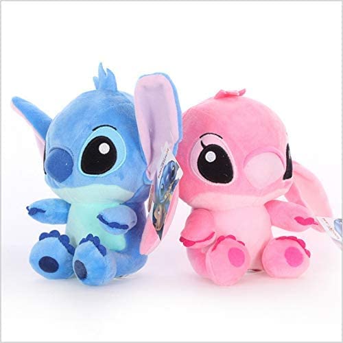 Anime Peluches 2 unids/Set 20CM Anime Lilo y Stitch Juguetes de Peluche, Lindos Juguetes para niños de Stitch, Regalo de Boda Suave para cumpleaños de Novia para niños