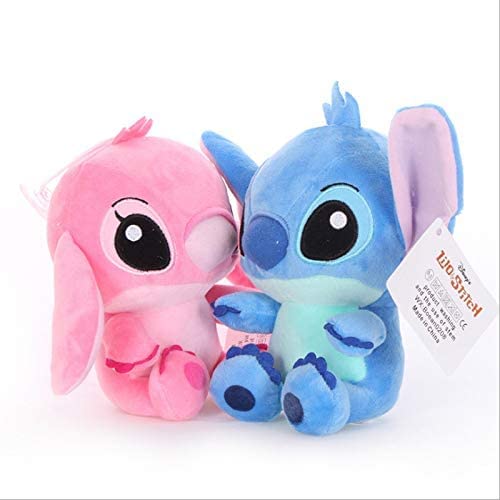 Anime Peluches 2 unids/Set 20CM Anime Lilo y Stitch Juguetes de Peluche, Lindos Juguetes para niños de Stitch, Regalo de Boda Suave para cumpleaños de Novia para niños