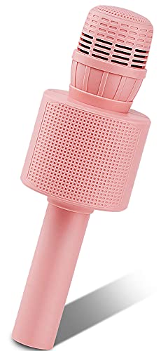 Ankuka Micrófono inalámbrico de karaoke para niños de 3 a 12 años, altavoz portátil con micrófono Bluetooth para niños y niñas, regalos para niños o adultos, fiesta de cumpleaños o Navidad (rosa)