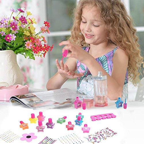 Anpro Kit de Manicura,Esmalte de Uñas Desgarrado para Niñas, Juguetes para Chicas, Regalo de Princesa para Niñas en Fiesta,Cumpleaños,Navidad