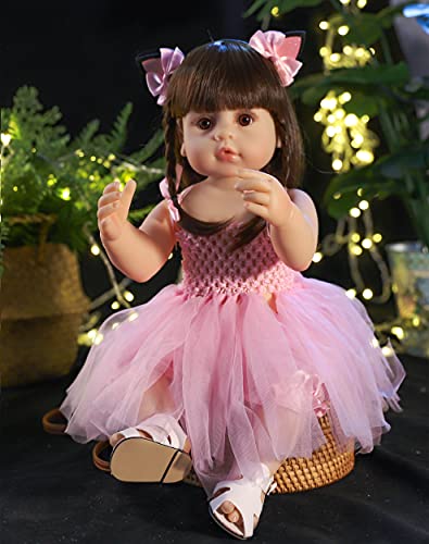 antboat 22 Pulgadas 55cm Muñecas Reborn Bebé Niña Silicona de Cuerpo Completo Bebé Reborn Barato Juguetes Baby Reborn Vida Real Reborn Dolls