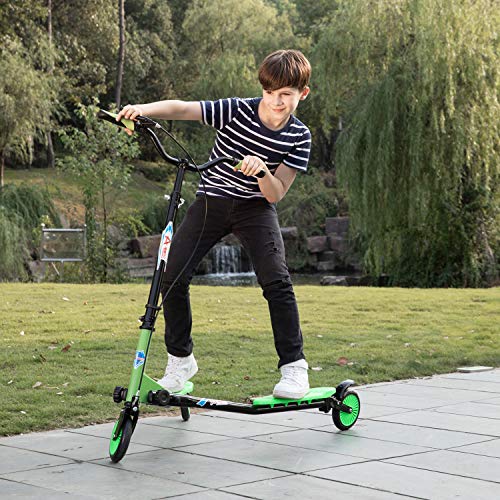 AOODIL Scooter abatible Plegable de 3 Ruedas para niños Tri Slider Kick Speeder Scooters Push Drifting con manija Ajustable para niños/niñas/niños