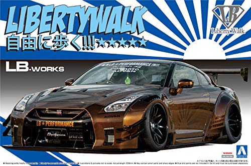 Aoshima Bunka Kyozai 1/24 Liberty Walk Series No.12 LB · Works R35 GT-R Type 2 Ver.1 Plastic