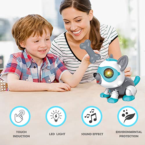 aovowog Perro Robot Juguete Buddy Interactivo para Niños 3 4 5 6 7 Años Juguete Interactivo con Emociones y Movimiento Mascota Perro Juguete Que Anda y Ladra Juguete Friends Niño