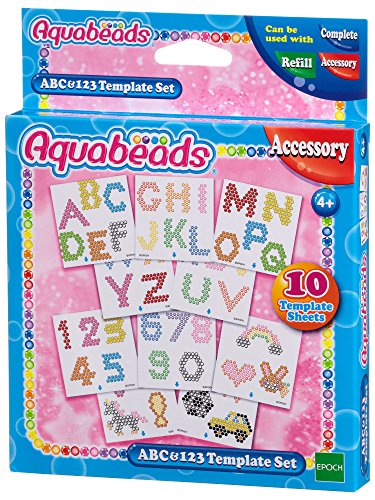 Aquabeads- ABC y 123-Plantilla para Manualidades, Multicolor (Epoch para Imaginar 30518)