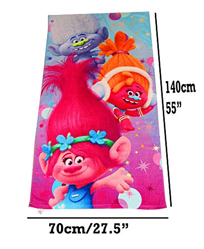 Artesanía Cerdá-2200002176 Toalla Playa Polyester 70 x 140 cm, diseño Trolls, Talla única (2200002176)