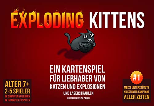 Asmodee- Exploding Kittens Juego de cartas y fiestas en alemán, Multicolor, large (ASMD0007)