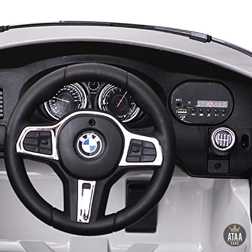 ATAA BMW 6 GT Licenciado 12v - Blanco - Coche eléctrico para niños batería 12v con Mando Control Remoto Padres