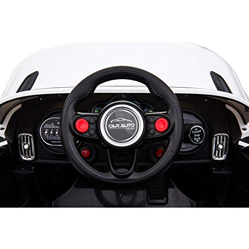 ATAA CARS R-Sport 12v - Blanco - Coche eléctrico para niós de batería 12v con Mando Control Remoto