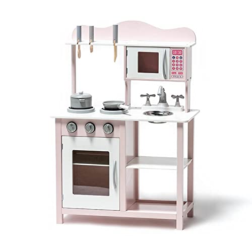 ATAA Cocina de Madera para niños con Accesorios - Rosa - Cocinita de Juguete para niños y niñas