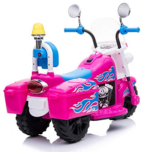 ATAA Moto de Policía Mini - Rosa - Moto eléctrica para niños con batería 6v. Moto de policía Infantil