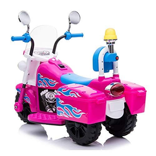 ATAA Moto de Policía Mini - Rosa - Moto eléctrica para niños con batería 6v. Moto de policía Infantil