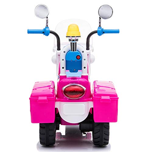 ATAA Moto de Policía Mini - Rosa - Moto eléctrica para niños con batería 6v. Moto de policía Infantil