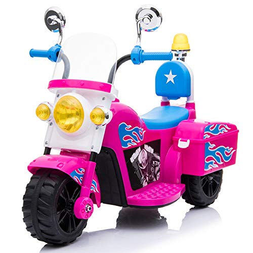 ATAA Moto de Policía Mini - Rosa - Moto eléctrica para niños con batería 6v. Moto de policía Infantil