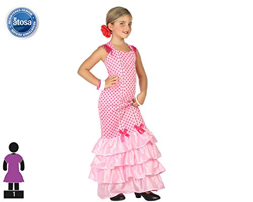 Atosa Disfraz Flamenca Rosa Niña Infantil 5 a 6 años