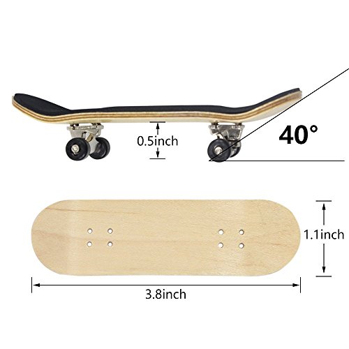 AumoToo Mini diapasón, Patineta de Dedos Profesional Maple Wood DIY Assembly Skate Boarding Toy Juegos de Deportes Kids (Azul Oscuro)