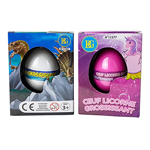 AURSTORE - Huevos de dinosaurio + unicornio listo para ecloria en el agua, huevo de dinosaurio + unicornio, juguete creativo para los niños (Dinosaurio + unicornio)