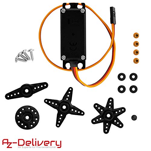 AZDelivery MG995 Micro Digital Servo Motor para RC Robot Avión Helicóptero Compatible con Arduino con E-Book Incluido!