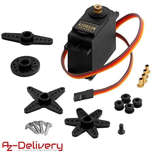 AZDelivery MG995 Micro Digital Servo Motor para RC Robot Avión Helicóptero Compatible con Arduino con E-Book Incluido!