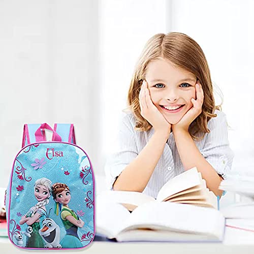 Babioms Mochila Infantil, Bolsas Escolares De Dibujos Animados para Niñas Y Niños, Mochila infantil de Elsa y Anna