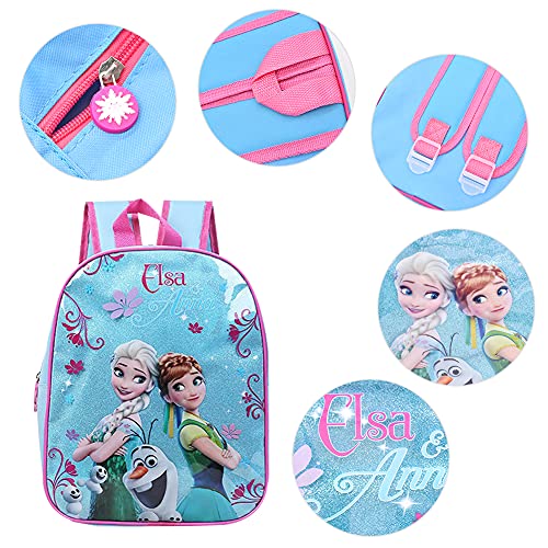 Babioms Mochila Infantil, Bolsas Escolares De Dibujos Animados para Niñas Y Niños, Mochila infantil de Elsa y Anna