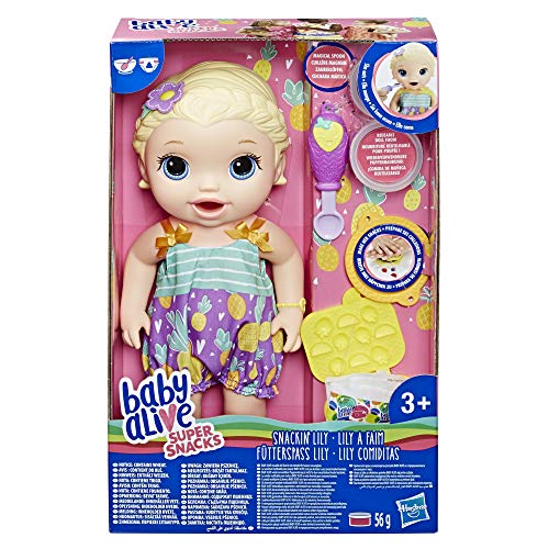 Baby Alive- Snackin Lily BLD Hair, Multicolor (Hasbro E5841EU4) , Color/Modelo Surtido