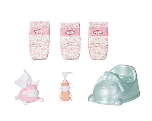 Baby Annabell Set Orinal para Muñecas 43 cm - Promueve la Empatía y Las Habilidades Sociales, Edad 3+, Incluye 3 Pañales, Dispensador de Jabón, Dispensador de Pañuelos y Orinal