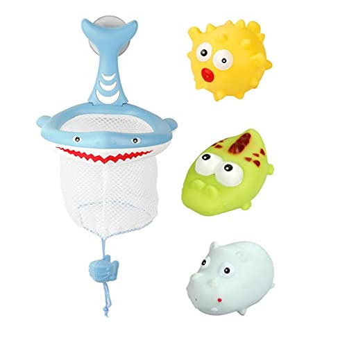 Baby Bath Toys Set Light Up Squirt Animales de juguete con neta de pesca Juguetes de bañera flotante para niños Style3, Baño de animales Juguete