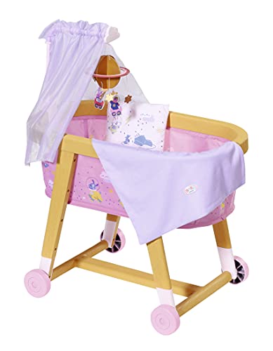 BABY born Good Night - Cuna para muñecas de 43 cm, Promueve la empatía y las habilidades sociales, Edad a partir de 3 años, Incluye ropa de cama, carrusel y dosel