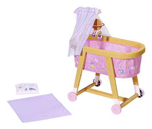 BABY born Good Night - Cuna para muñecas de 43 cm, Promueve la empatía y las habilidades sociales, Edad a partir de 3 años, Incluye ropa de cama, carrusel y dosel