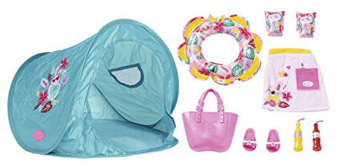 BABY born Holiday - Set de Playa, Para Manos pequeñas, Promueve la Empatía y Las Habilidades Sociales, Para Niños a Partir de 3 Años, Para Muñecas de 36 a 43 cm