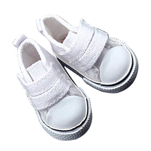 babysbreath17 1 Zapatos de Lona muñeca Par 5 cm seakers muñeca de Juguete Calzado Deportivo Zapatillas de Tenis para niños Juguetes del Regalo Blanco 5 * 2.6cm