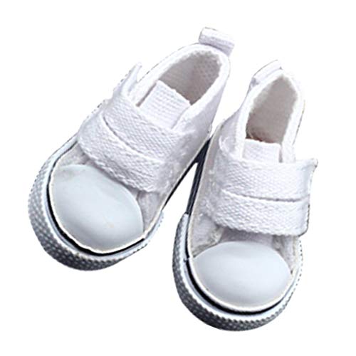 babysbreath17 1 Zapatos de Lona muñeca Par 5 cm seakers muñeca de Juguete Calzado Deportivo Zapatillas de Tenis para niños Juguetes del Regalo Blanco 5 * 2.6cm