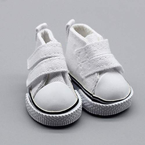 babysbreath17 1 Zapatos de Lona muñeca Par 5 cm seakers muñeca de Juguete Calzado Deportivo Zapatillas de Tenis para niños Juguetes del Regalo Blanco 5 * 2.6cm