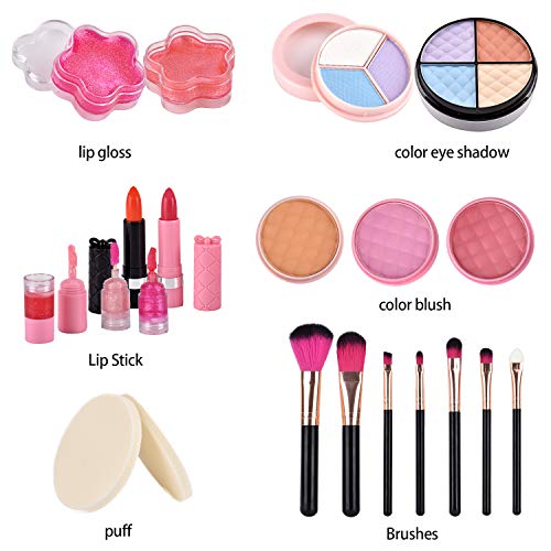 balnore Set de Maquillaje Niñas, 21 Piezas Lavables Maquillaje para Niñas, Maletin Maquillaje Infantil, Princesas para Fiesta, Cumpleaños