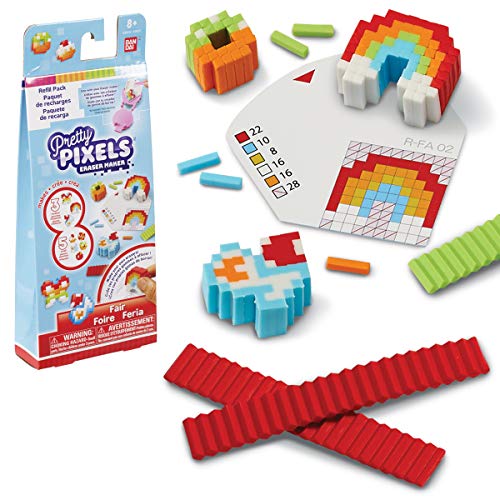 BANDAI- Pretty 38535 – Krazy Pixels – Goma de borrar – Kit de Recarga – Modelo Aleatorio – Manualidades – 1 Unidad