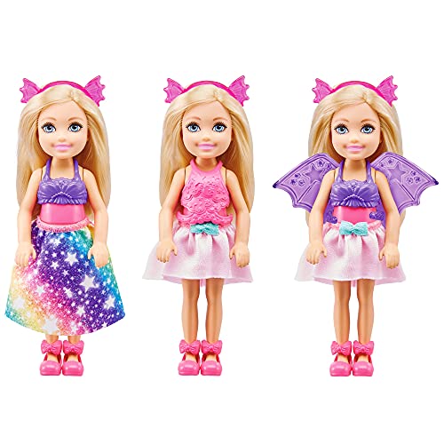 Barbie Chelsea Dreamtopia Muñeca se disfraza con accesorios de moda y disfraces de juguete (Mattel GTF40)