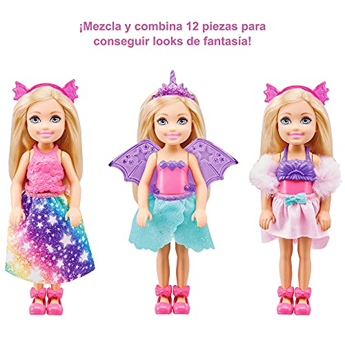 Barbie Chelsea Dreamtopia Muñeca se disfraza con accesorios de moda y disfraces de juguete (Mattel GTF40)