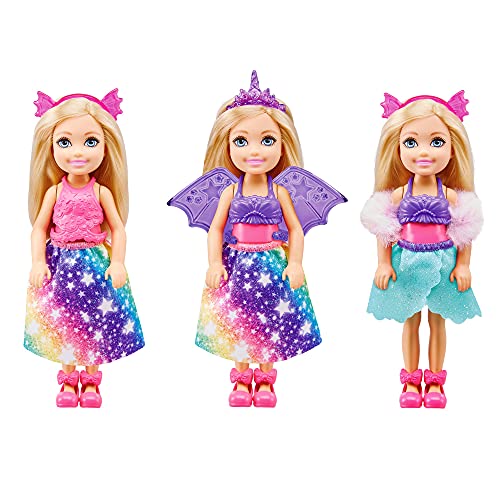 Barbie Chelsea Dreamtopia Muñeca se disfraza con accesorios de moda y disfraces de juguete (Mattel GTF40)