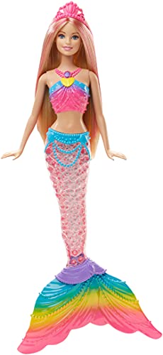 Barbie Dreamtopia, muñeca Sirena Luces de Arcoíris, Regalo para niñas y niños 3-9 años (DHC40) + Dreamtopia, Sirena Rubia Nada y Brilla con Accesorios