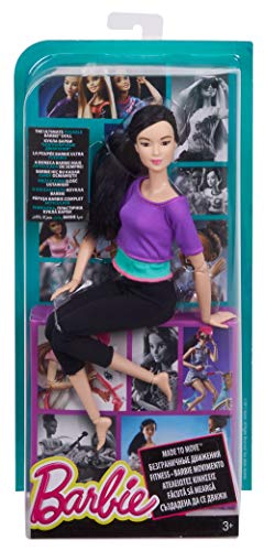 Barbie- Fashionista Made to Move Muñeca con Articulaciones Flexibles, Top Lila, Multicolor (Mattel DHL84)