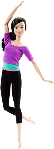 Barbie- Fashionista Made to Move Muñeca con Articulaciones Flexibles, Top Lila, Multicolor (Mattel DHL84)